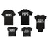 mock up photo of shirts for family of 5 for pregnancy announcements matching family photos
